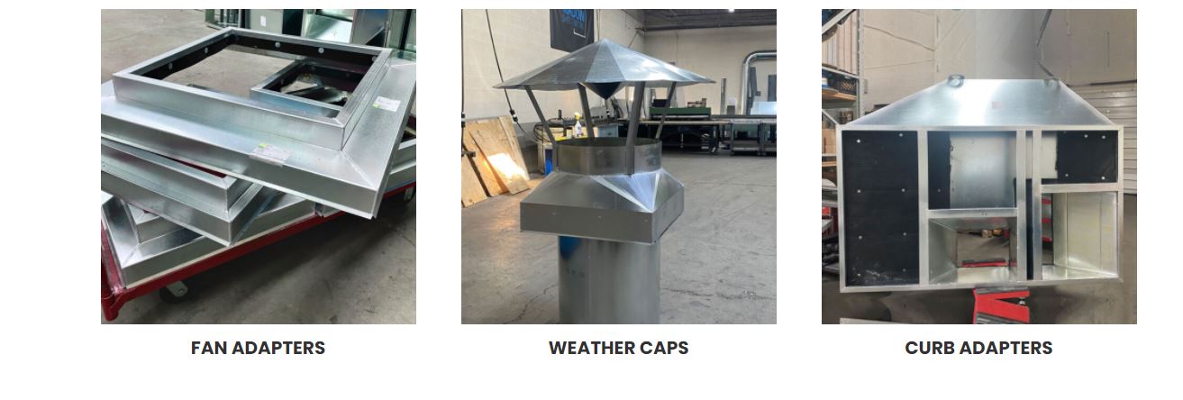 roof equipment accessories, fan adapter, weather cap, curb adapter