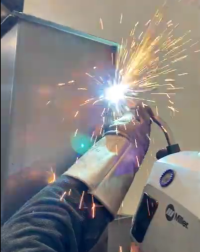 TIG welding clean stainless seam for food-grade ductwork