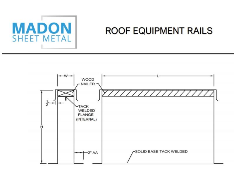 Sheet Mounted Rails Quality Roof Equipment Rails | Madon Sheet Metal